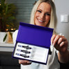 Kvinna med Diamond Smile lila färgkorrigerande tandblekningsgel