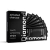 Diamond Smile tandblekningsremsor med aktivt kol för hemblekning med vit bakgrund