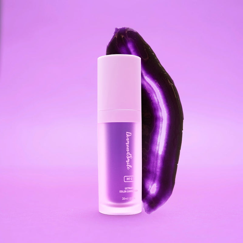 Diamond Smile Lila tandblekning färgkorrigering - Serum Lila blekningsgel med lila bakgrund